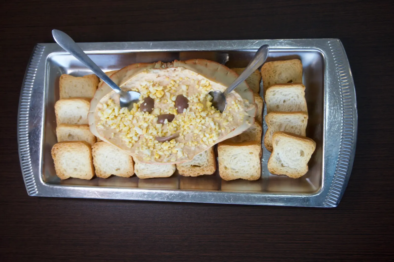 Recheio de sapateira com tostas